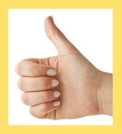 Thumbs up w yellow border